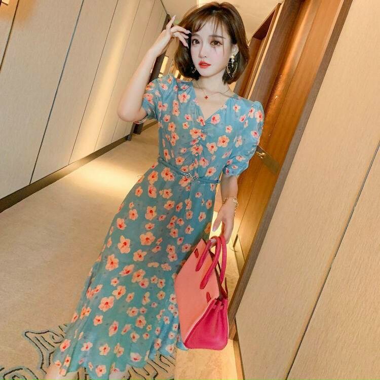 Đầm Hoa Lụa Đuôi Cá - HN923